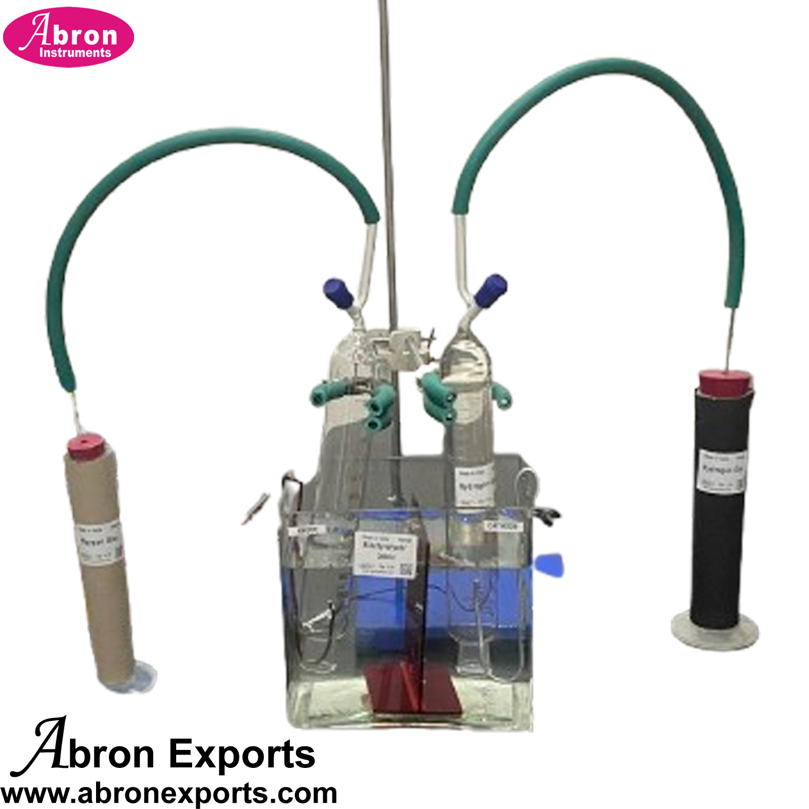 Water Voltameter with Electrode Jar glass Electrolysis electrolytic cell two BIG Cylinder 250-300ml graduated tubes Abron AP-969K